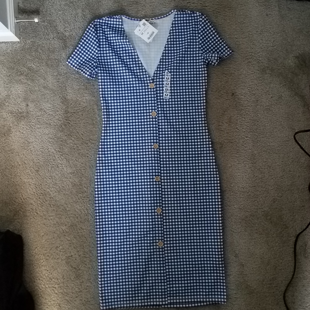 Nwt ZARA Vintage Style Button Down Dress - Picture 2 of 4